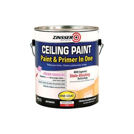 Krud Kutter Zinsser Flat Bright White Water-Based Ceiling Paint and Primer in One Interior 1 gal 260967